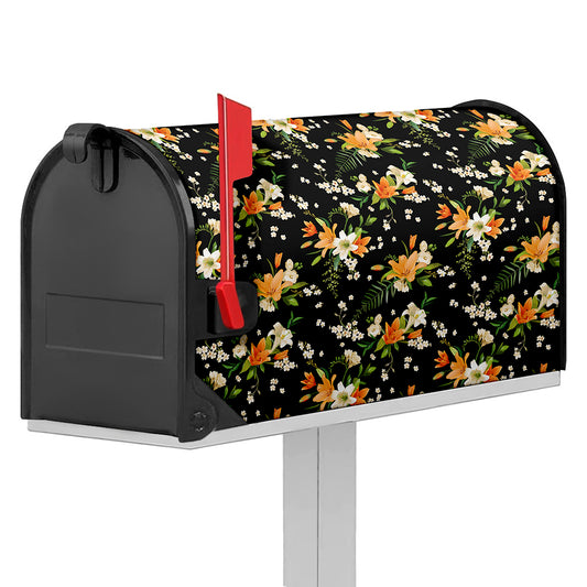 Spring Lily Flowers Pattern Print Mailbox Cover