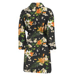 Spring Lily Flowers Pattern Print Men's Bathrobe