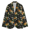 Spring Lily Flowers Pattern Print Men's Cotton Blazer