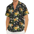 Spring Lily Flowers Pattern Print Men's Deep V-Neck Shirt