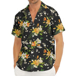 Spring Lily Flowers Pattern Print Men's Deep V-Neck Shirt