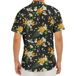 Spring Lily Flowers Pattern Print Men's Deep V-Neck Shirt