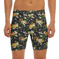 Spring Lily Flowers Pattern Print Men's Long Boxer Briefs