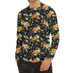 Spring Lily Flowers Pattern Print Men's Long Sleeve Rash Guard