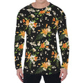 Spring Lily Flowers Pattern Print Men's Long Sleeve T-Shirt