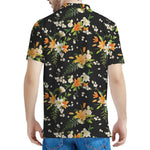 Spring Lily Flowers Pattern Print Men's Polo Shirt