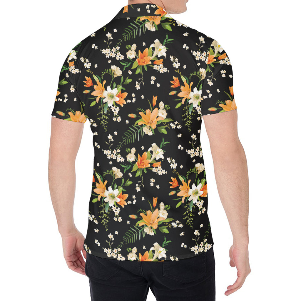 Spring Lily Flowers Pattern Print Men's Shirt