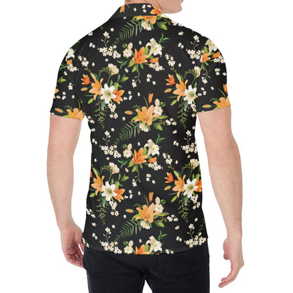 Spring Lily Flowers Pattern Print Men's Shirt