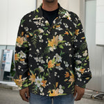 Spring Lily Flowers Pattern Print Men's Shirt Jacket