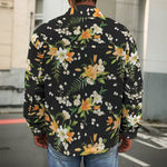 Spring Lily Flowers Pattern Print Men's Shirt Jacket