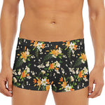 Spring Lily Flowers Pattern Print Men's Short Boxer Briefs