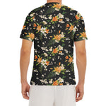 Spring Lily Flowers Pattern Print Men's Short Sleeve Rash Guard