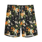 Spring Lily Flowers Pattern Print Men's Sports Shorts