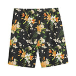 Spring Lily Flowers Pattern Print Men's Sports Shorts