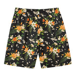 Spring Lily Flowers Pattern Print Men's Swim Trunks