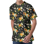 Spring Lily Flowers Pattern Print Men's Velvet T-Shirt