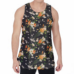 Spring Lily Flowers Pattern Print Men's Velvet Tank Top