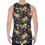 Spring Lily Flowers Pattern Print Men's Velvet Tank Top