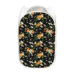 Spring Lily Flowers Pattern Print Mesh Laundry Hamper