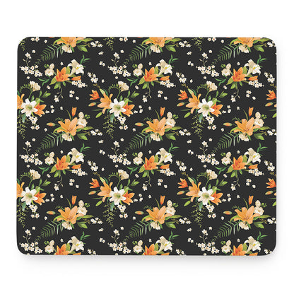 Spring Lily Flowers Pattern Print Mouse Pad