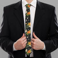 Spring Lily Flowers Pattern Print Necktie