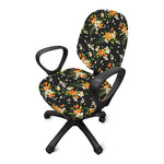 Spring Lily Flowers Pattern Print Office Chair Cover