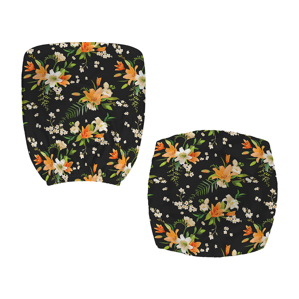 Spring Lily Flowers Pattern Print Office Chair Cover
