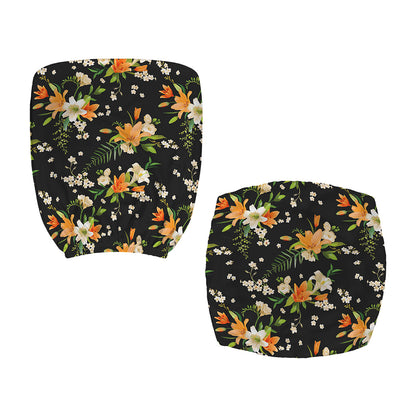 Spring Lily Flowers Pattern Print Office Chair Cover