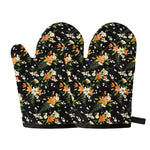 Spring Lily Flowers Pattern Print Oven Mitts
