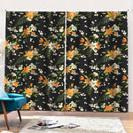 Spring Lily Flowers Pattern Print Pencil Pleat Curtains