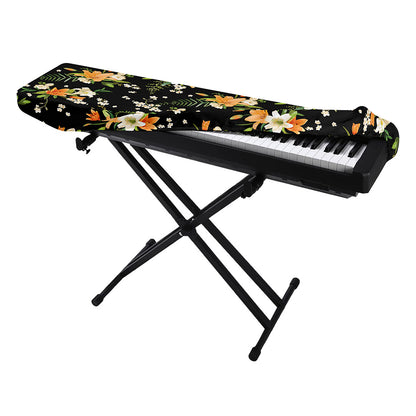 Spring Lily Flowers Pattern Print Piano Keyboard Cover
