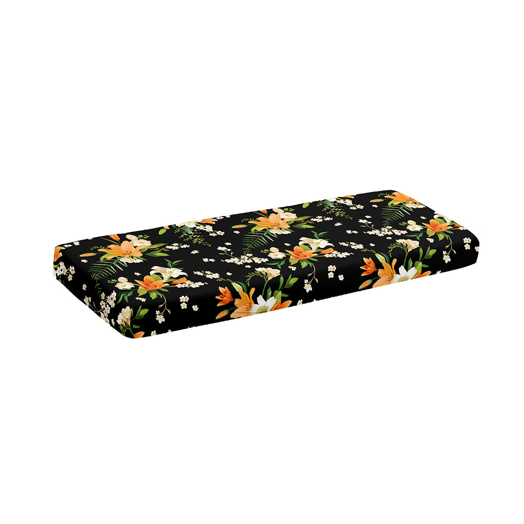 Spring Lily Flowers Pattern Print Piano Keyboard Cover