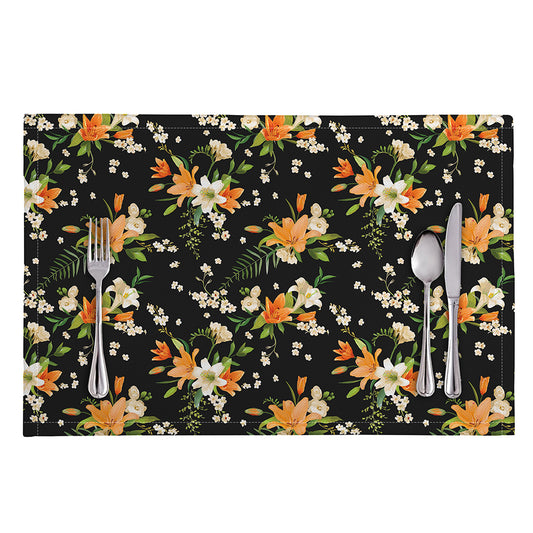 Spring Lily Flowers Pattern Print Placemat