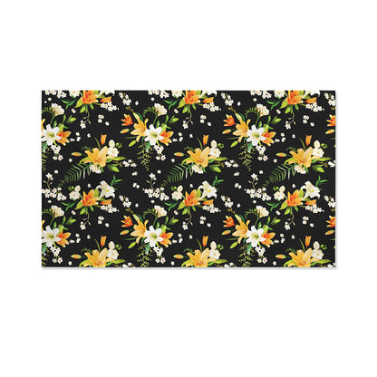 Spring Lily Flowers Pattern Print Polyester Flag