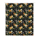 Spring Lily Flowers Pattern Print Polyester Shower Curtain