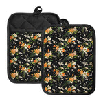 Spring Lily Flowers Pattern Print Pot Holders With Pocket