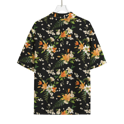 Spring Lily Flowers Pattern Print Rayon Hawaiian Shirt