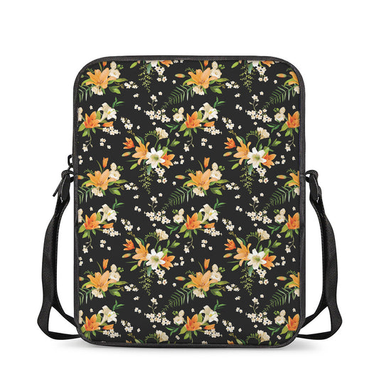 Spring Lily Flowers Pattern Print Rectangular Crossbody Bag