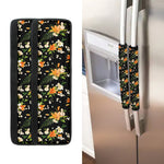 Spring Lily Flowers Pattern Print Refrigerator Handle Covers