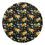 Spring Lily Flowers Pattern Print Round Blanket