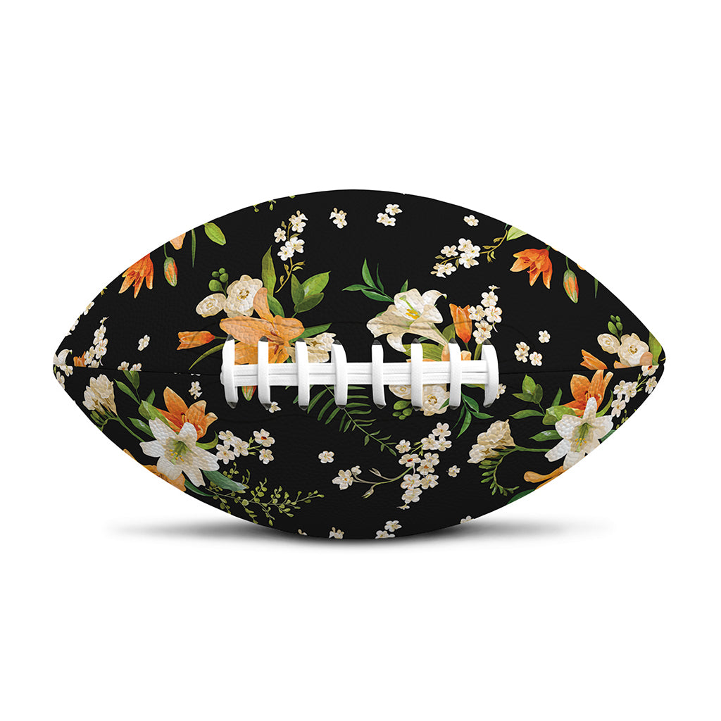 Spring Lily Flowers Pattern Print Rugby Ball