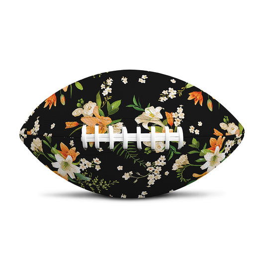 Spring Lily Flowers Pattern Print Rugby Ball