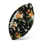 Spring Lily Flowers Pattern Print Rugby Ball