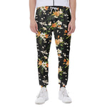 Spring Lily Flowers Pattern Print Scuba Joggers