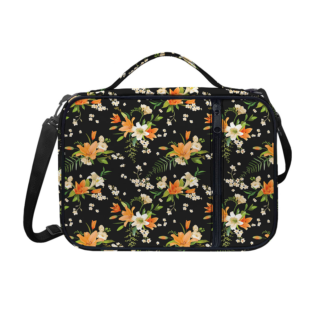 Spring Lily Flowers Pattern Print Shoulder Strap Bible Bag