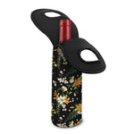 Spring Lily Flowers Pattern Print Single Neoprene Wine Tote