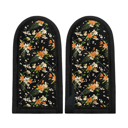 Spring Lily Flowers Pattern Print Skillet Handle Cover