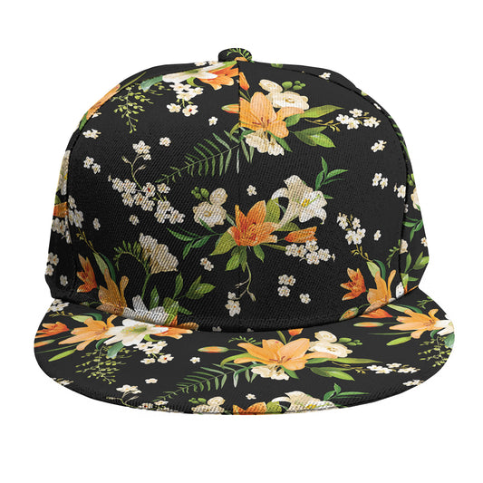 Spring Lily Flowers Pattern Print Snapback Cap