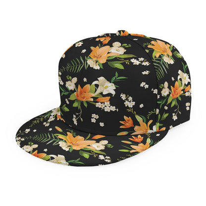 Spring Lily Flowers Pattern Print Snapback Cap