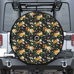 Spring Lily Flowers Pattern Print Tire Cover With Camera Hole